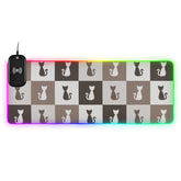 Cats Wireless Charging Mouse Pad for Mobile Phone Extra Large Gaming Mousepad with 13 Lighting Modes Computer Mat for Gaming MacBook PC Laptop Desk Office Home